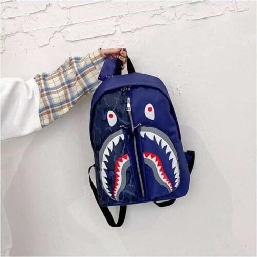 Fashion Unisex Shark Oxford Cloth Large-capacity Shoulder Notebook School Bag Leisure Waterproof Fitness Sports Travel Backpack