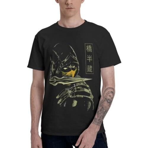 Scorpion Mortal Kombat T Shirt For Men 100% Cotton Printing T-shirts Graphic Tshirt Short Sleeve Sub Zero Scorpion Tee Tops Gift