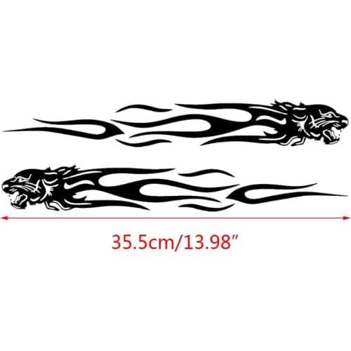 2pcs Tiger Flame Totem Car Decals Stickers Reflective 24cm Motorcycles Sticker Decoration Creative Fashion Car Styling Stickers