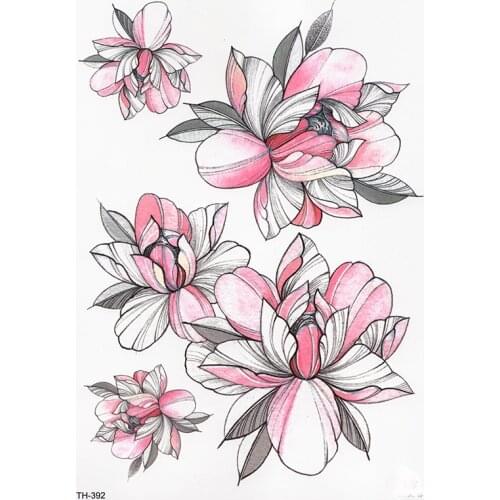 New Waterproof Temporary Tattoo sticker old school rose pattern tattoo Water Transfer tattoo flash tattoo