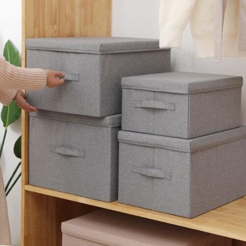 File Organizer Box Office Document Storage with Lid, Collapsible Filing Organization, Home Portable Storage with Handle