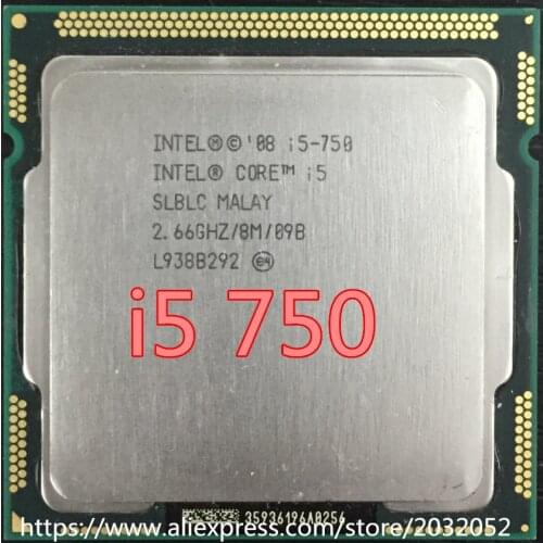 Original Intel Core i5 750 Processor (2.66GHz /8MB Cache/ LGA1156) Desktop I5-750 CPU