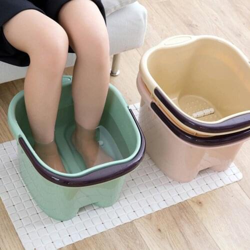 OTHERHOUSE Plastic Bucket Foot Bath Bucket Bathroom Foot Tub Wash Basin Laundry Buckets Portable Water Container Large Pail