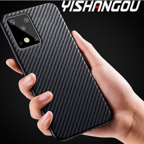 Carbon Fiber Shockproof Case For Samsung S20 FE S21 Note20 Ultra S10Plus A50 A51 A71 A52 A72 A32 Soft TPU Matte Slim Armor Cover
