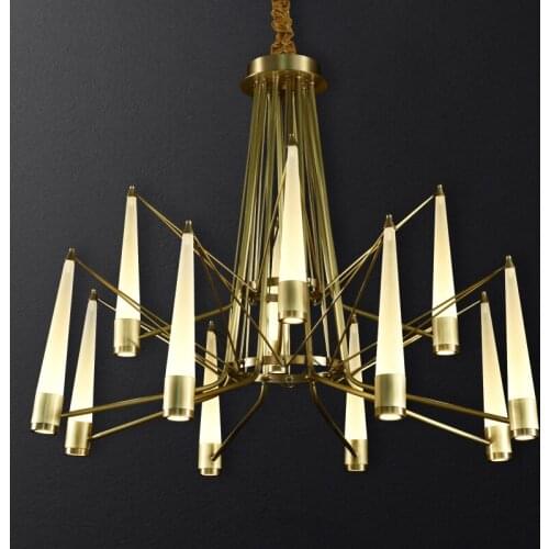 American light luxury copper living room bedroom chandelier post modern minimalist fashion personality creative LED designer