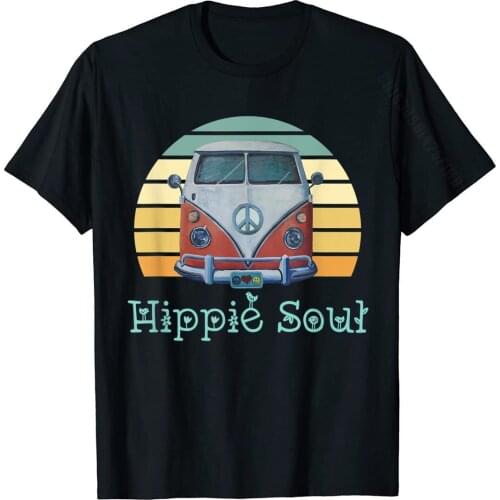 Hippie Soul Shirt, Hippie Van Shirt, Retro Hippie Shirt Tops T Shirt On Sale Group Cotton Men Top T-Shirts Group