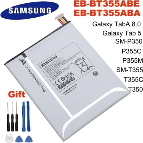 SAMSUNG Orginal Tablet EB-BT355ABE EB-BT355ABA Battery For Samsung Galaxy TabA 8.0 Galaxy Tab5 T355 T355C T350 P350 P355C P355M
