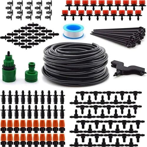 DIY Garden Drip & Spray Irrigation System Plant Automatic Watering Hose Kit Adjustable Irrigation Equipment Set