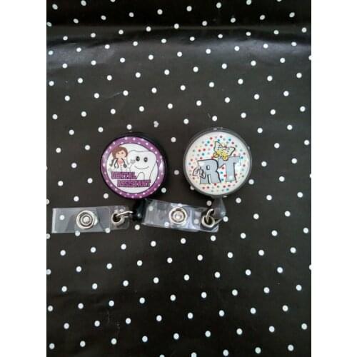 Dental assisstant retractable id badge reel with swivel clip 10pcs/lot