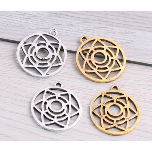 SWEET BELL 20PCS 23*26mm Metal Alloy Two Color Five-pointed Star Charms Pendants for Jewelry Making DIY Handmade Craft