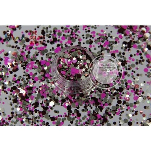 RIM321-200 Mix Colors Dot shapes round Glitter for nail art ,nail gel, nail polish makeup and DIY decoration