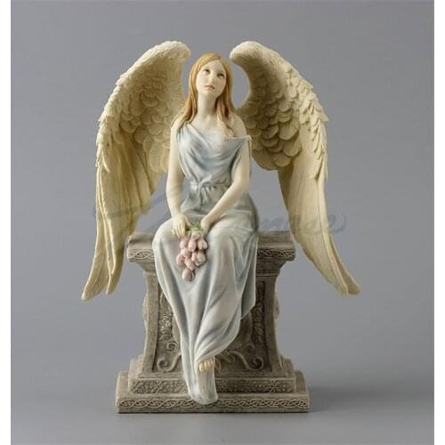 WU CHEN LONG Creative Angel Looking Up Art Sculpture Woman Figure Statue Resin Craft Home Decoration Birthday Gift Series R3340