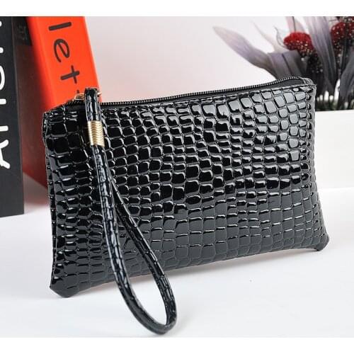 1PC Women PU Clutch Long Casual Wallet Litchi Grain Coin Purse Female Bag Wrist Bags Zipper Phone Pocket Credit Card Holder