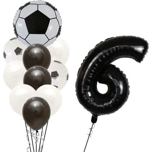 11pcs Football Soccer Theme Party Latex Helium Air Balloon 30'' number foil globos Boys Birthday Games Toys Event Party Supplies