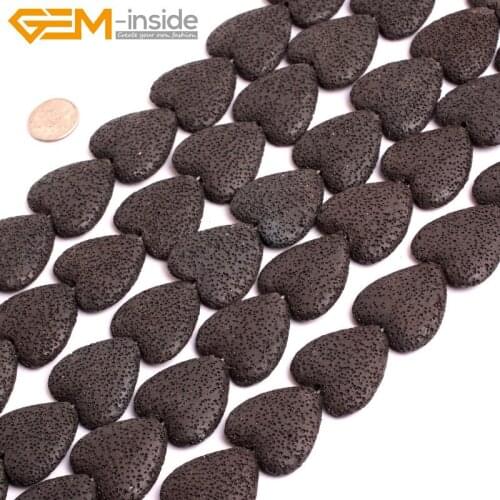 27mm Heart Shape Muti-color Lava Rock Beads For Jewelry Making 15inch DIY Necklace Bracelet Gift