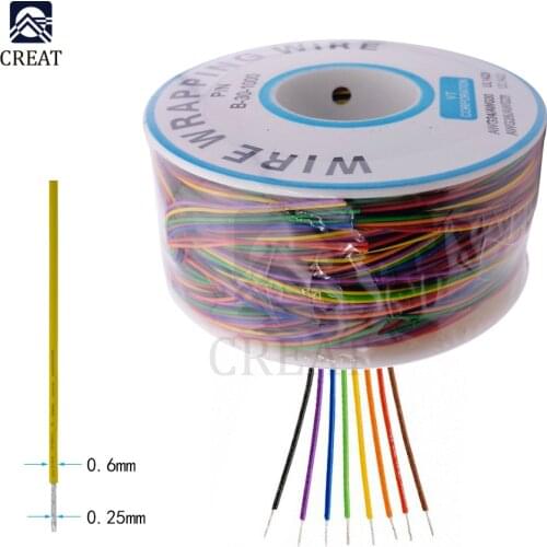 280M 30AWG OK Wire 8 color PCB soldering fly line 0.55mm Breadboard Jumper Colored Insulation Wrap cable