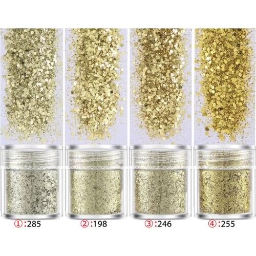 4 Bottles Nail Art Sequins Shinning Filling Flash Glitter Powder UV Epoxy Resin Pigment Dust Manicure DIY Fingers Beauty Decor