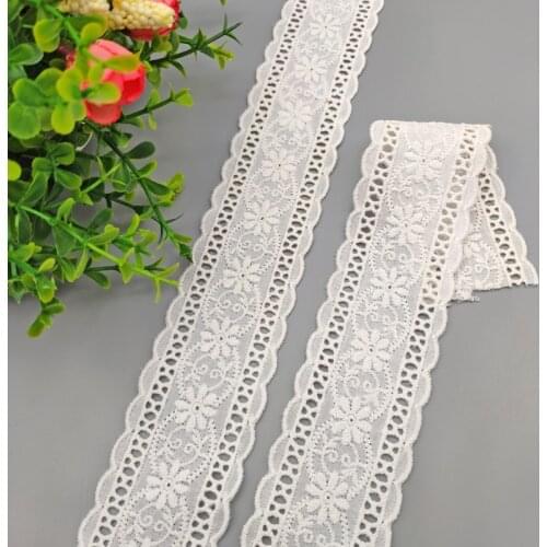 5Meters/Lot 45mm Beige Hollow Out Sunflower Embroidered Lace Ribbon DIY Apparel Sewing Fabric Lace Tape Crafts Handmade Supplies