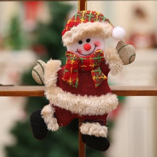 Christmas Tree Accessories Christmas Little Dolls Dancing Old People Snowman Deer Bear Cloth Art Puppet Hanging Pendant HY99