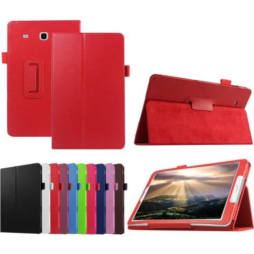 Flip Cover PU Leather Case with Stand for Samsung Galaxy Tab E 9.6 T560 SM-T560 T561 Tablet + Screen Protector + Stylus Pen