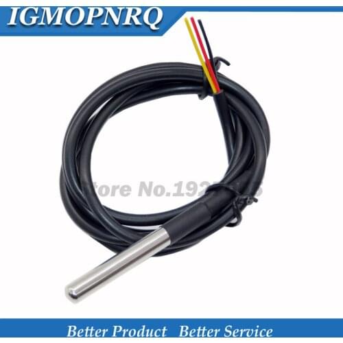 1PCS DS1820 Stainless steel package Waterproof DS18b20 temperature probe temperature sensor 18B20
