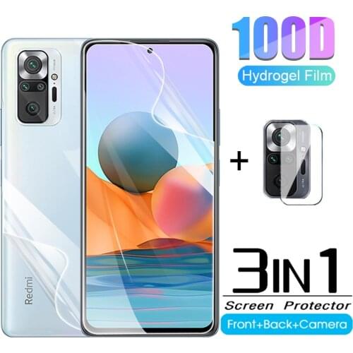 3in1 Hydrogel Film For Xiaomi Redmi Note 10 Pro Camera Lens Protector For redmi note 10pro max 10s 10 T 5g Clear Protective Film