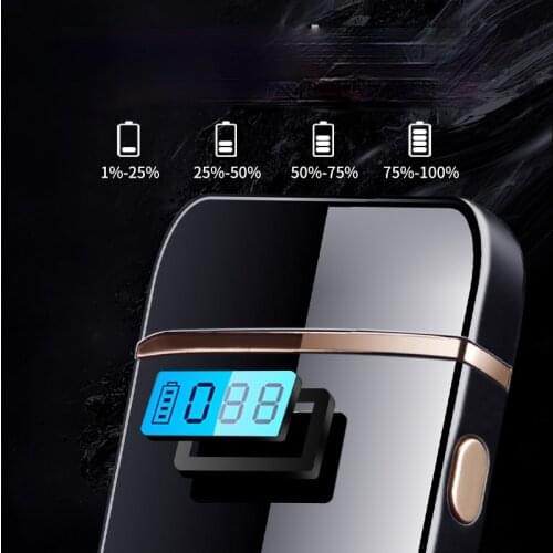 Smart Digital Display Touch Induction Double Arc Lighter Gift Windproof USB Cigarette Lighter Briquets Et Accessoires Fumeurs