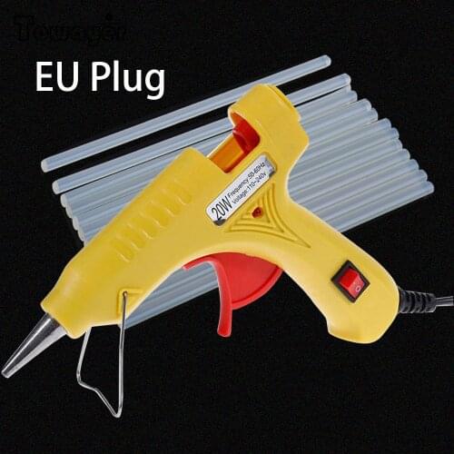Glue Gun Industrial Mini Guns Thermo Electric Heat Temperature Repair Tool with 7mm x 200mm Melt Glue Stick EU Plug US Plug 20W