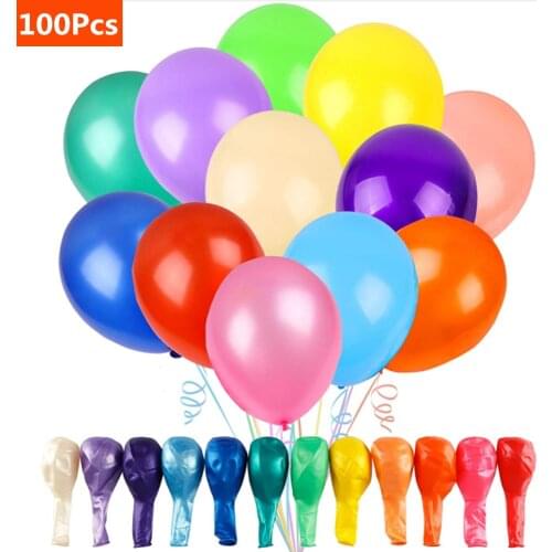 10 Inches 12 Kinds Color of Rainbow Latex Balloons Multicolor Balloons for Party Decoration Birthday Party Arch Supplies