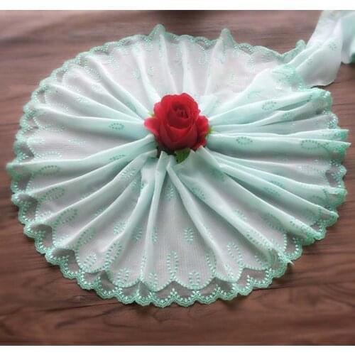 10Meters Light Green Pink Lace Trim Ribbon Trimmings Fabric Applique Wedding Dress Sewing Girls Skirts Accessories encajes para