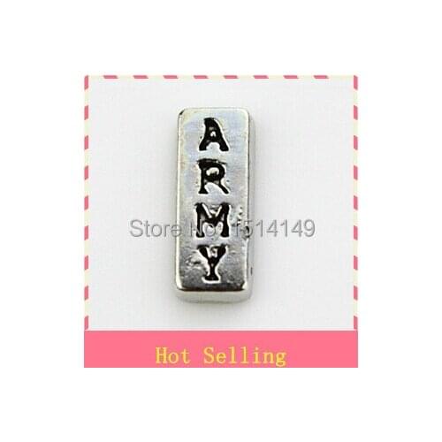 Hot selling army floating charms living glass floating memory charms