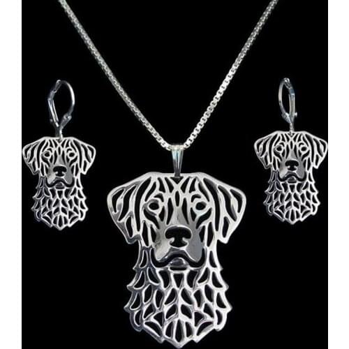 Fashion Metal Chesapeake Bay Retriever Jewelry Set For Women Lovers Alloy Cutout Dog Shaped Jewelry Set