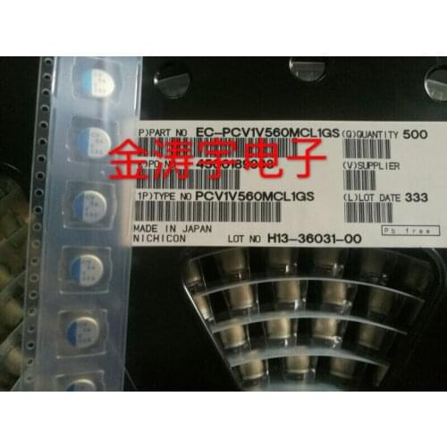 Original new 100% PCV1V560MCL1GS 35V56UF 8*10 patch solid capacitance 56UF35V (Inductor)