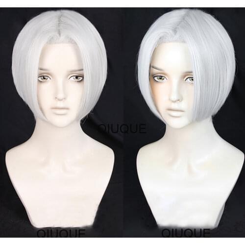Anime Tokyo Revengers Izana Kurokawa Cosplay Wig Silver White Short Synthetic Hair Halloween Party Hair Cosplay Wigs+ Wig Cap