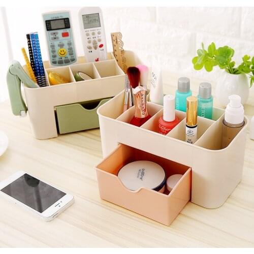 Plastic Makeup Organizer Cosmetic Drawer Makeup Storage Box Container Nail Casket Holder Desktop Sundry Storage Case Bead Tools