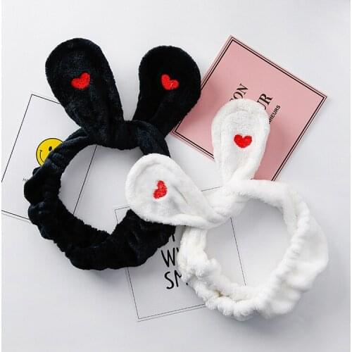 Makeup Valentine Headband Rabbit Rose Bunny Girl Hair Accessoires Furry Headband Make Up Fashion 2021 Soft Headbands