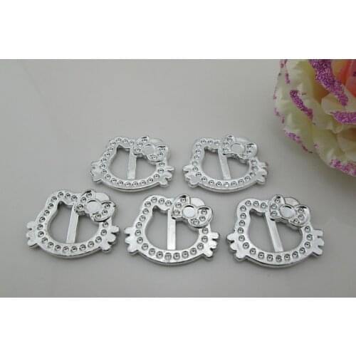 10pcs Lovely Cat Acrylic Plastic Buckle For Craft 14mm