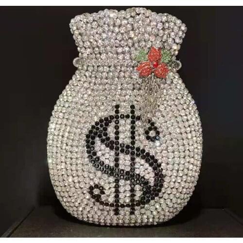 Luxury Silver Rhinestone Wedding Bridal Clutches New Fashion Women Diamond Crystal Party Prom Purses Handbags Female Small Bags