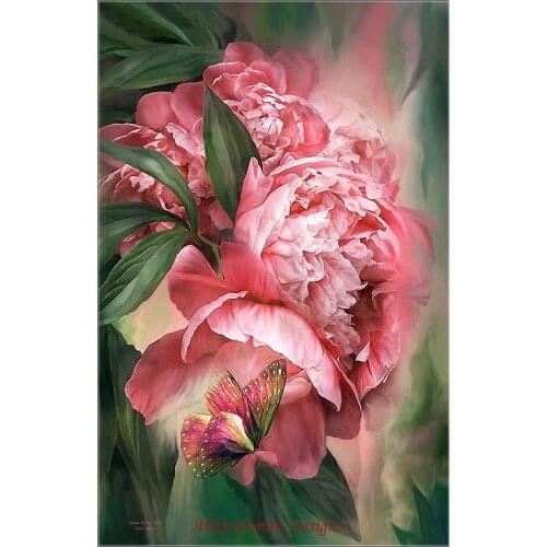 Needlework for embroidery DIY French DMC High Quality - Counted Cross Stitch Kits 14 ct Oil painting - Butterfly Flower