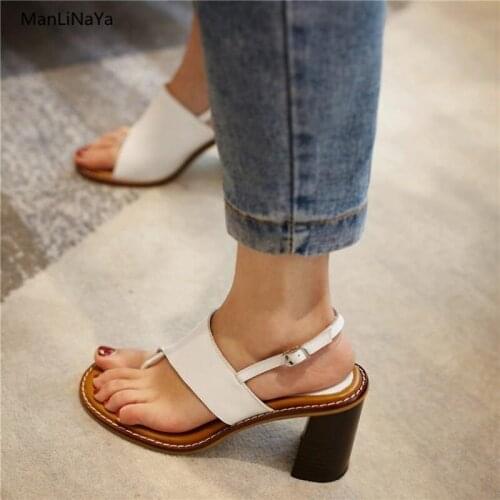 Black Genuine Leather Wood Super High Heel Women Sandals Hollow Out Buckle Straps Casual Woman Flip Flops Female Summer Shoes