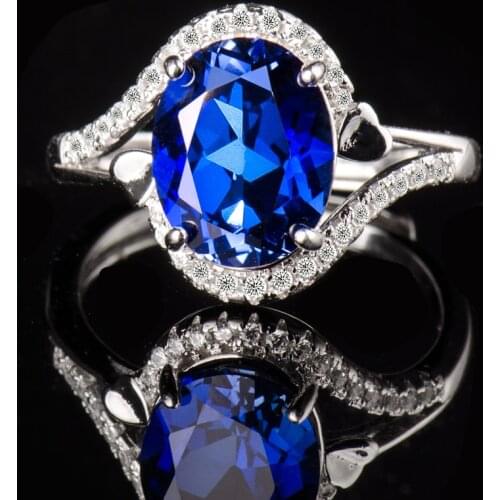 Sapphire, Blue gem, rings for women 925 sterling silver, uxury female accessories,gifts for women , Jewelry 2020,wedding