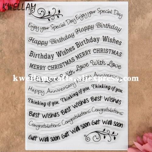 MERRY CHRISTMAS Happy Birthday Anniversary Scrapbook DIY photo cards rubber stamp clear stamp transparent stamp 11x16cm 8071912