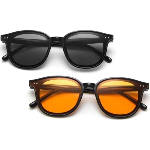 Square Frame Women Men Sunglasses Orange Gray Lens UV400 Eye Protection Girl Sexy Ladies Fashion Outdoor Eyewear