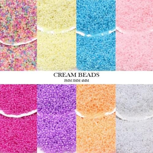 2MM Candy Cream Color Glass Beads Rice Scattered Seed Beads Beaded Accessories Handmade DIY Bracelet Hairpin Tassel Accessories