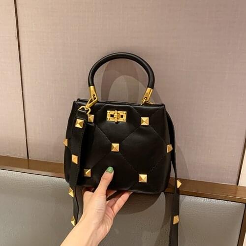 Tote Bags for Women 2021 New Fashion Leather Rivet Small Square Bag Messenger Shoulder Purses and Handbags Luxury Designer Cc Gg