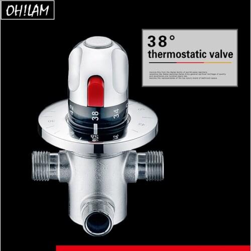 Brass Thermostatic Mixing Valve G1/2 Repair Parts Shower Panel Bath Tub Avoid Scalding Water Constant Temperature Control Valve