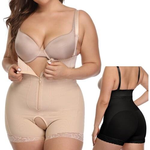 Slimming Women Body Shaper Butt Lifter Plus Size S-6XL Zip up Bodysuit Vest Waist Shaper Reductoras Full Body Shapewear