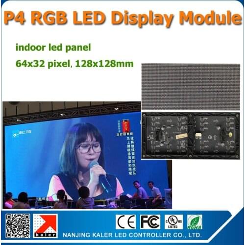 HD indoor led screen 256*128mm 64x32 dots rgb smd indoor p4 led module / p4 full color led billboard 1/16scan