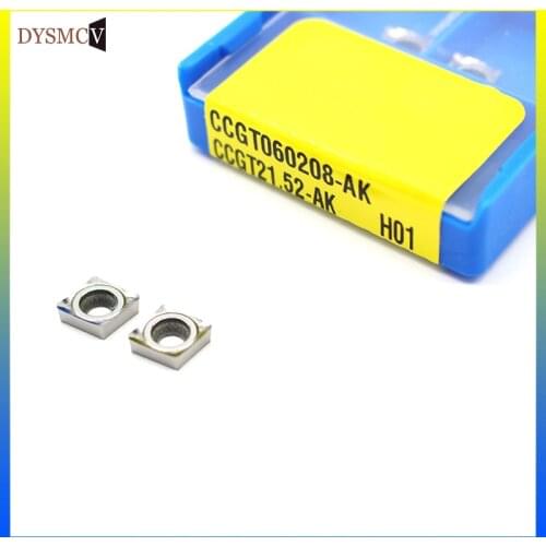 Insert CCGT060208 AK H01 aluminum knife 10 pcs CNC turning lathe turning tool inside