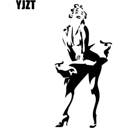 YJZT 7.6CM*16.4CM Sexy MARILYN MONROE Vinyl Car Body Stickers Funny Car Styling Window Accessories Black/Silver C31-0400